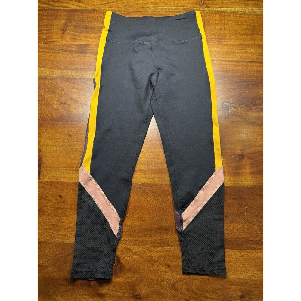 Betsey Johnson Performance Capri Crop Mesh Insert Workout Leggings Small Black